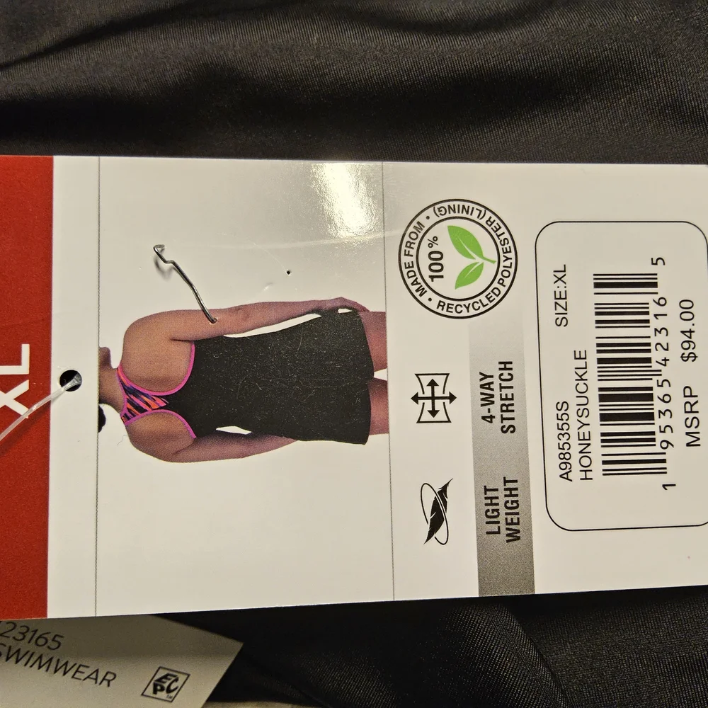 1 NWT Zeroposur Pink and Black swimwear top and bottom size XL